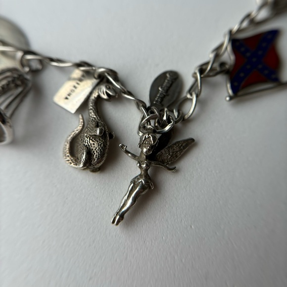 Vintage Charm Bracelet Sterling signed Automade Estate Jewelry - Picture 5 of 9